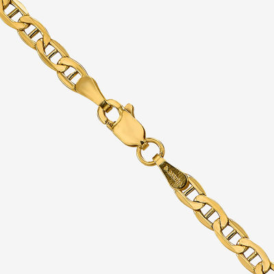 14K Gold Inch Semisolid Mariner Chain Necklace