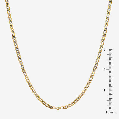 14K Gold Inch Semisolid Mariner Chain Necklace