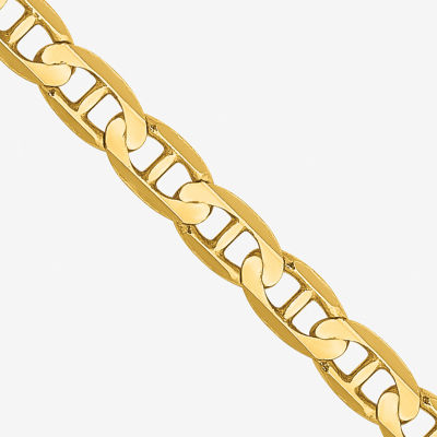 14K Gold Inch Solid Mariner Chain Necklace