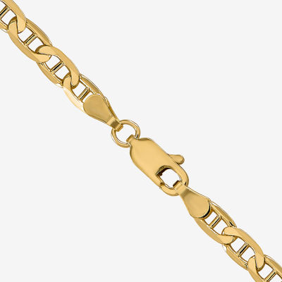 14K Gold Inch Solid Mariner Chain Necklace