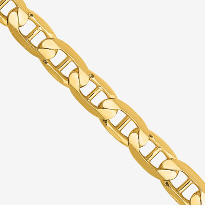 14K Gold Inch Solid Mariner Chain Necklace