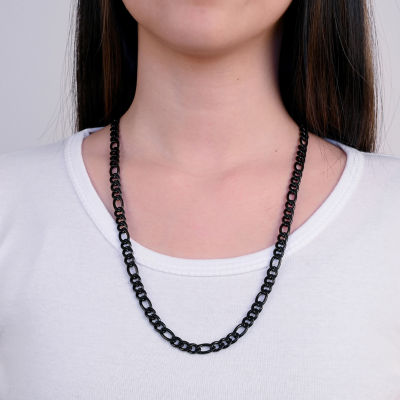 Mens Black Stainless Steel Chain Necklace