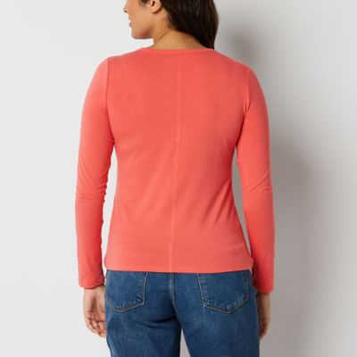 a.n.a Womens Crew Neck Long Sleeve T-Shirt