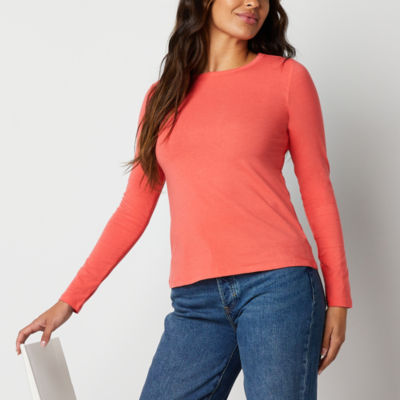 a.n.a Womens Crew Neck Long Sleeve T-Shirt