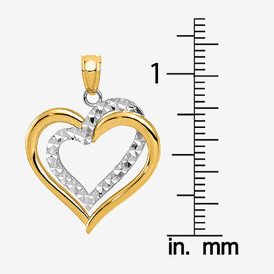 Womens 14K Two Tone Gold Heart Pendant