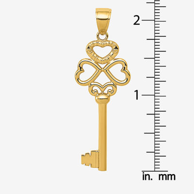 Womens 14K Gold Keys Pendant