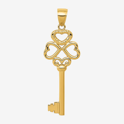 Womens 14K Gold Keys Pendant