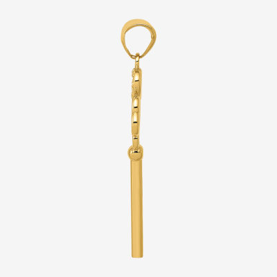 Womens 14K Gold Keys Pendant