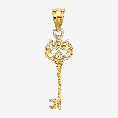 Womens 14K Gold Keys Pendant