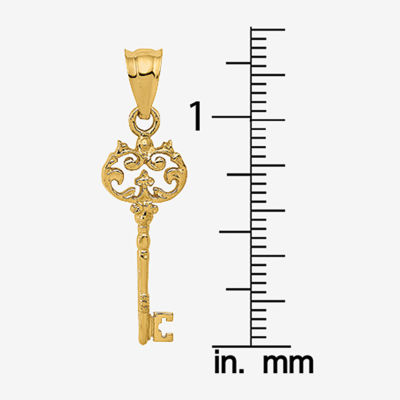 Womens 14K Gold Keys Pendant