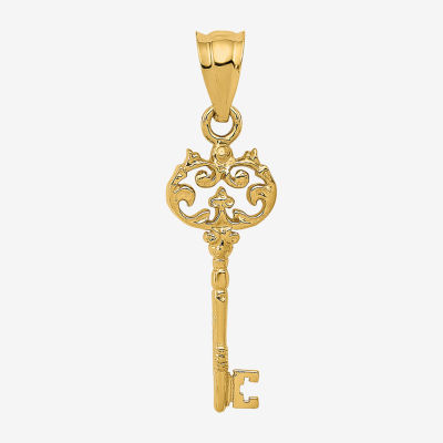 Womens 14K Gold Keys Pendant