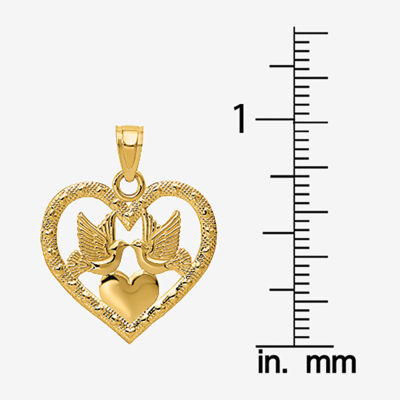 Womens 14K Gold Heart Pendant