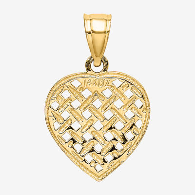 Womens 14K Gold Heart Charm