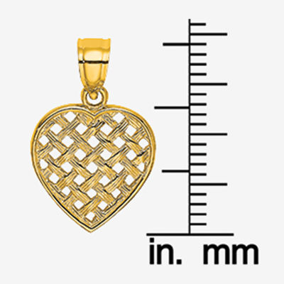 Womens 14K Gold Heart Charm