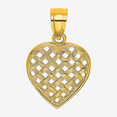 Womens 14K Gold Heart Charm