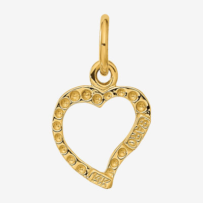 Womens 14K Gold Heart Charm