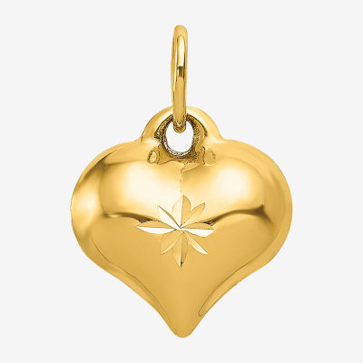 Womens 14K Gold Heart Charm