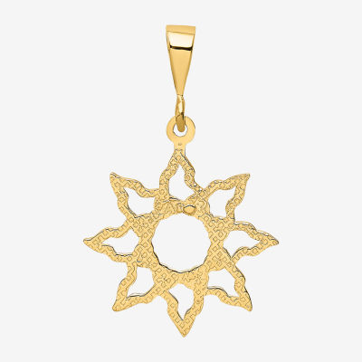 Womens 14K Gold Sunburst Charm