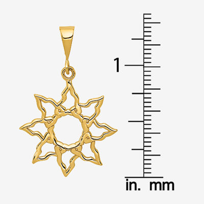 Womens 14K Gold Sunburst Charm