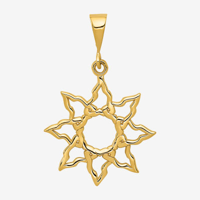 Womens 14K Gold Sunburst Charm