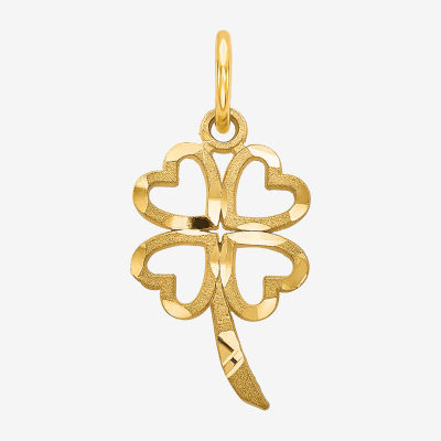 4-Leaf Clover Womens 14K Gold Clover Charm