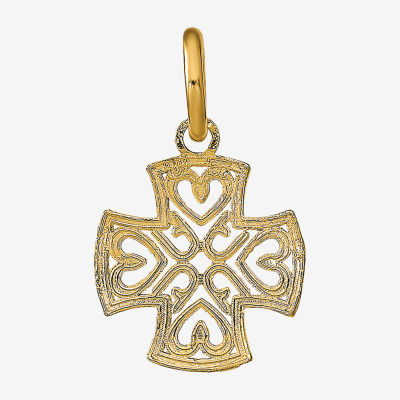 Womens 14K Gold Cross Pendant