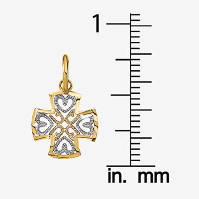 Womens 14K Gold Cross Pendant