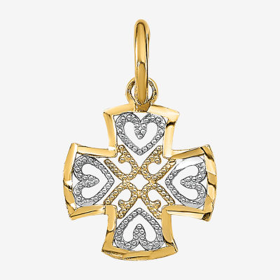 Womens 14K Gold Cross Pendant