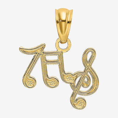 Music Notes Womens 14K Gold Pendant