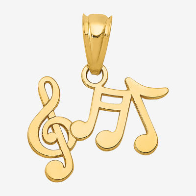 Music Notes Womens 14K Gold Pendant