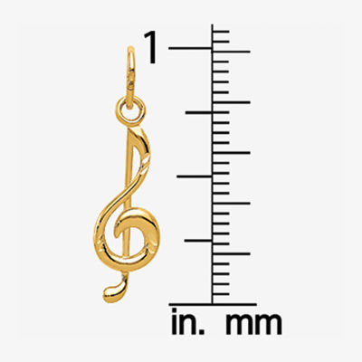 Treble Clef Womens 14K Gold Pendant