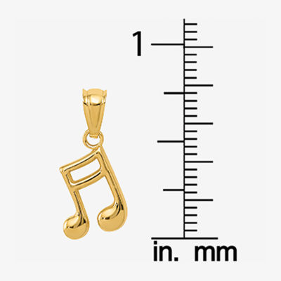 Music Note Womens 14K Gold Pendant