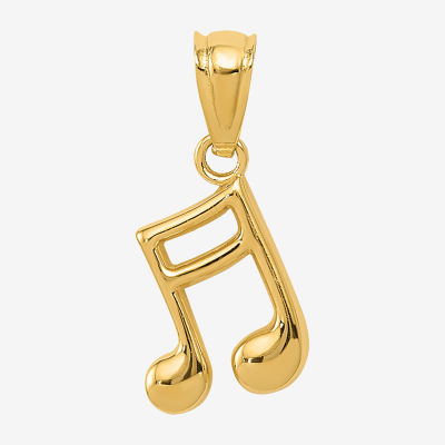 Music Note Womens 14K Gold Pendant