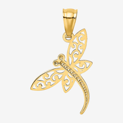 Dragonfly Womens 14K Gold Pendant