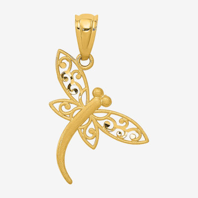 Dragonfly Womens 14K Gold Pendant