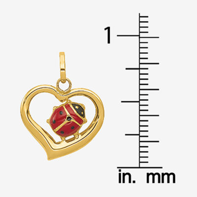 Ladybug Womens 14K Gold Heart Pendant