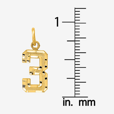 Number Womens 14K Gold Pendant