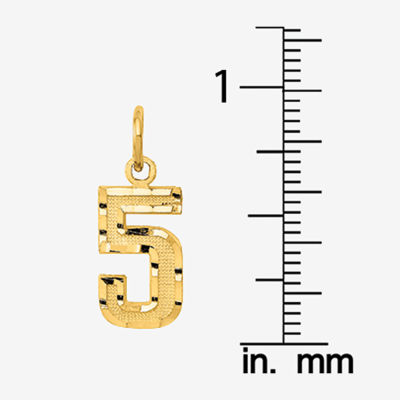 Number Womens 14K Gold Pendant