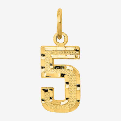 Number Womens 14K Gold Pendant