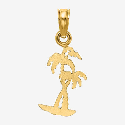 Palm Tree Womens 14K Gold Pendant