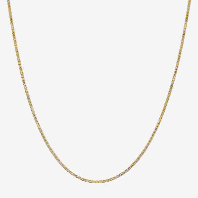 14K Gold Inch Solid Mariner Chain Necklace