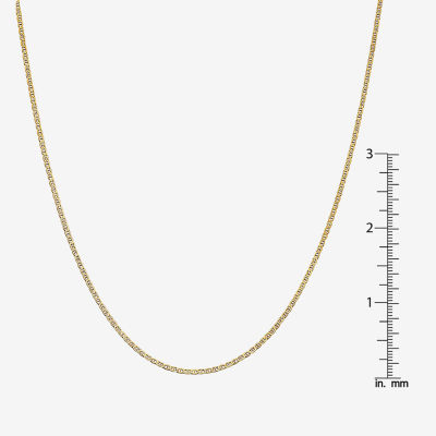 14K Gold Inch Solid Mariner Chain Necklace