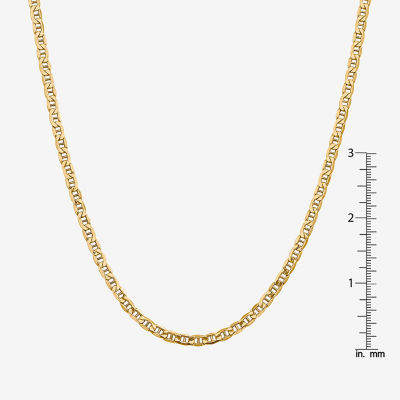 14K Gold Inch Semisolid Mariner Chain Necklace