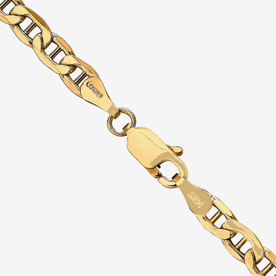 14K Gold Inch Semisolid Mariner Chain Necklace