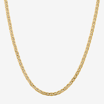 14K Gold Inch Semisolid Mariner Chain Necklace