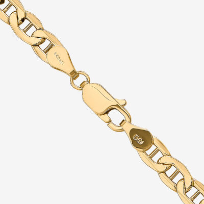 14K Gold Inch Semisolid Mariner Chain Necklace