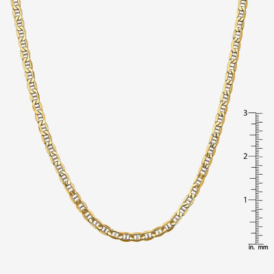 14K Gold Inch Semisolid Mariner Chain Necklace