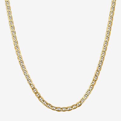 14K Gold Inch Semisolid Mariner Chain Necklace