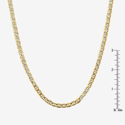 14K Gold Inch Semisolid Mariner Chain Necklace