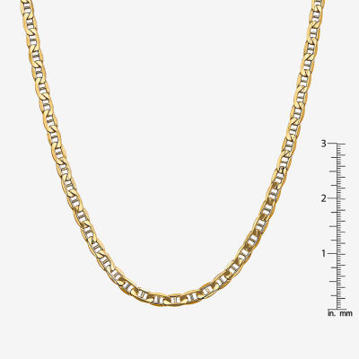 14K Gold Inch Semisolid Mariner Chain Necklace